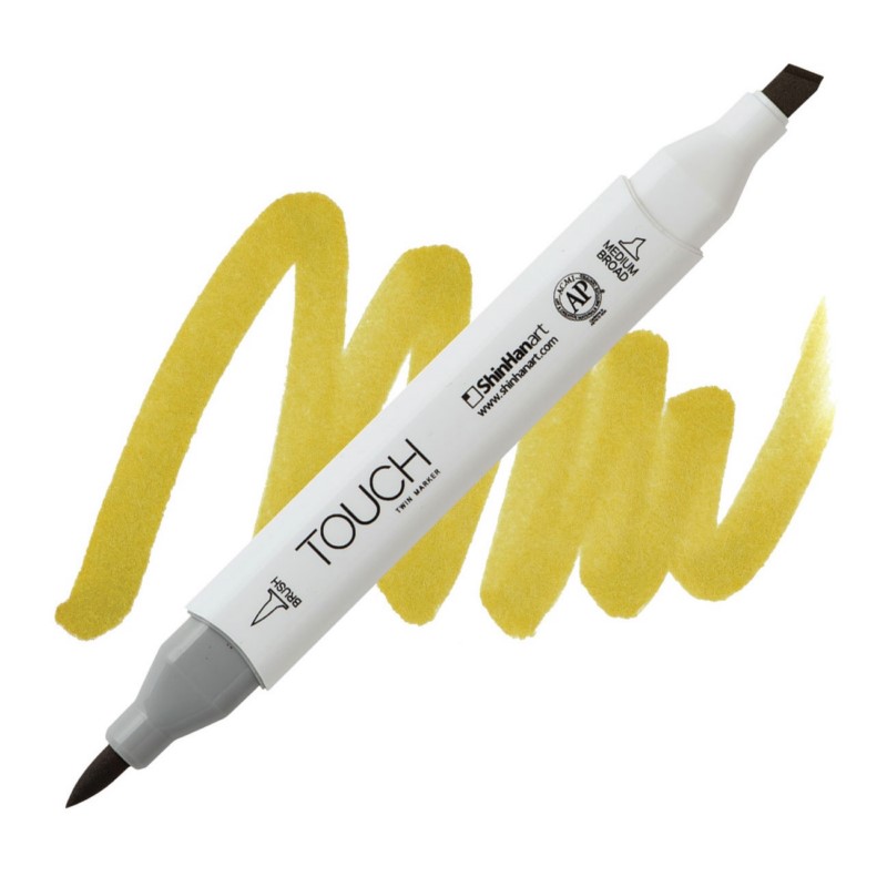 Lihová fixa TOUCH oboustranná Brush & Chisel, Y41 Olive green