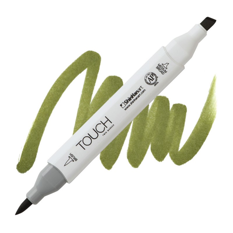 Lihová fixa TOUCH oboustranná Brush & Chisel, Y42 Bronze green