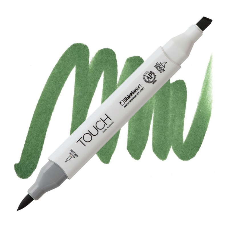 Lihová fixa TOUCH oboustranná Brush & Chisel, G43 Deep olive green