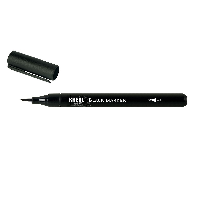 Popisovač KREUL Black Marker BRUSH, černý
