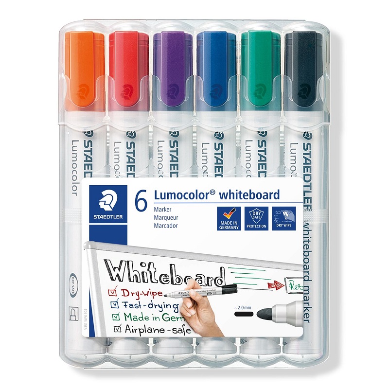 STAEDTLER Lumocolor na bílé tabule, 6ks kulatý hrot
