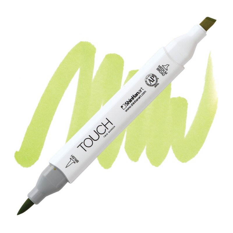 Lihová fixa TOUCH oboustranná Brush & Chisel, GY48 Yellow green