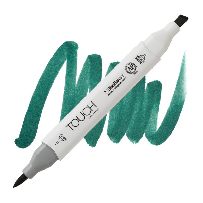 Lihová fixa TOUCH oboustranná Brush & Chisel, BG50 Forest green