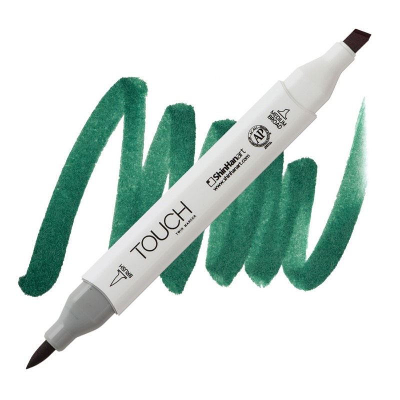 Lihová fixa TOUCH oboustranná Brush & Chisel, BG51 Dark green