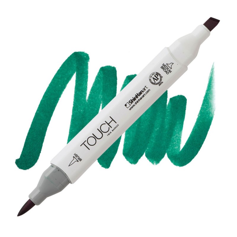 Lihová fixa TOUCH oboustranná Brush & Chisel, BG53 Turquoise green