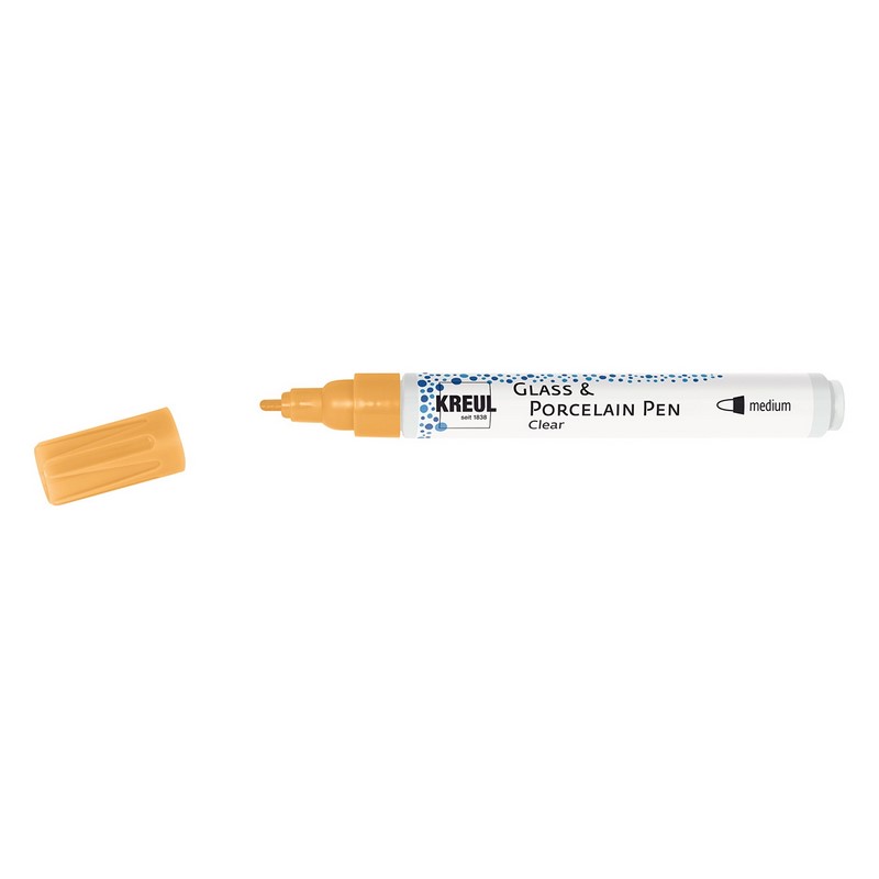 Popisovač na sklo a porcelán KREUL CLEAR "M", oranžový