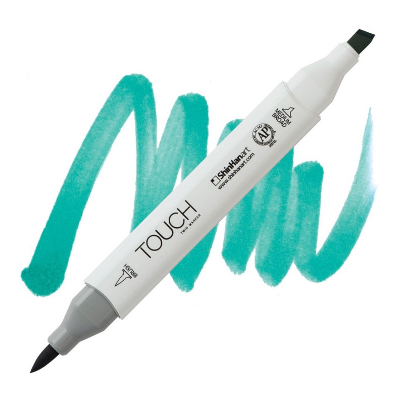 Lihová fixa TOUCH oboustranná Brush & Chisel, BG57 Turquoise green light