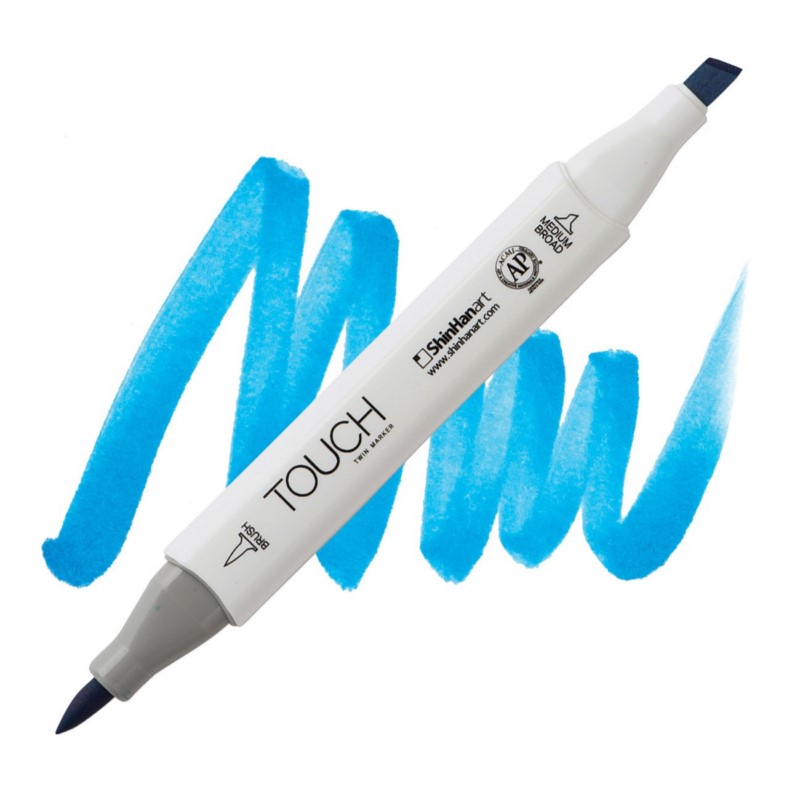 Lihová fixa TOUCH oboustranná Brush & Chisel, B63 Cerulean blue