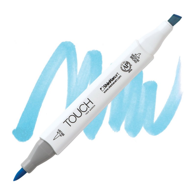 Lihová fixa TOUCH oboustranná Brush & Chisel, B67 Pastel blue