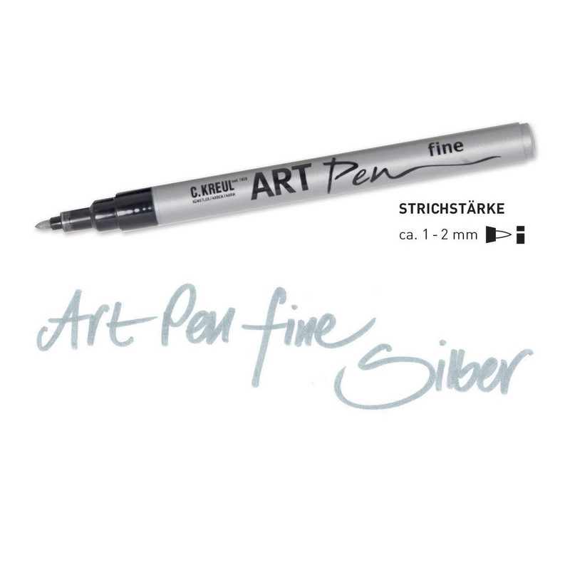 Popisovač KREUL ARTPen "F", stříbrný