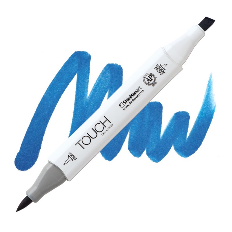 Lihová fixa TOUCH oboustranná Brush & Chisel, PB70 Royal blue