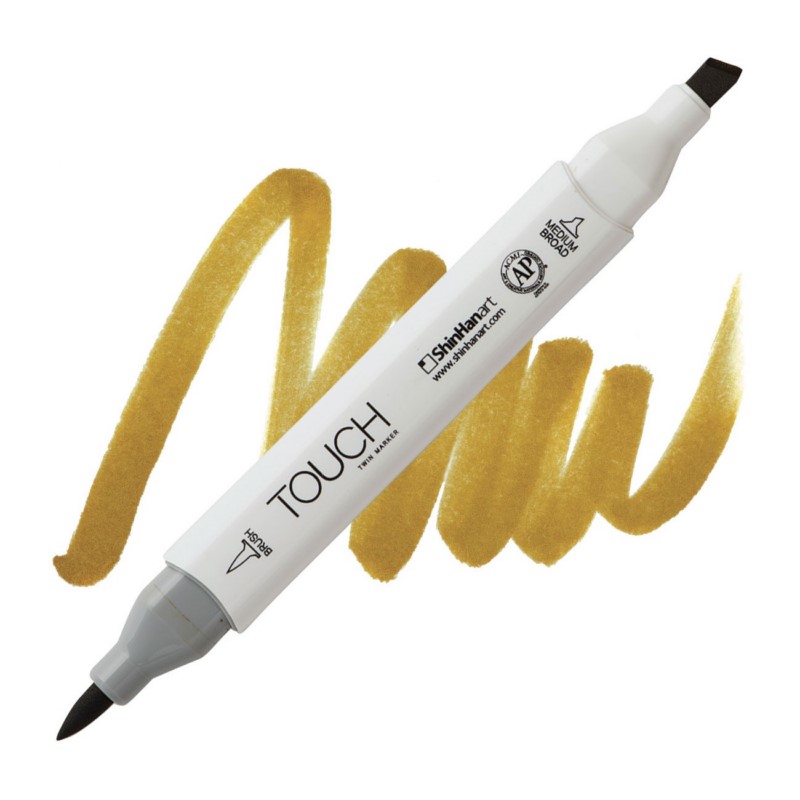 Lihová fixa TOUCH oboustranná Brush & Chisel, BR101 Yellow ochre