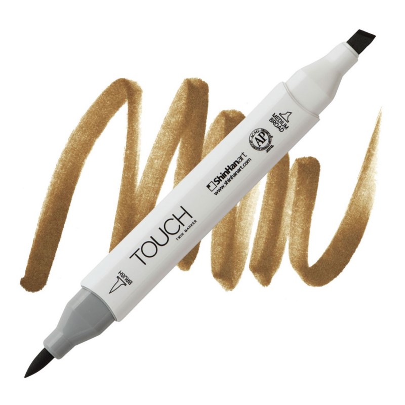 Lihová fixa TOUCH oboustranná Brush & Chisel, BR102 Raw umber