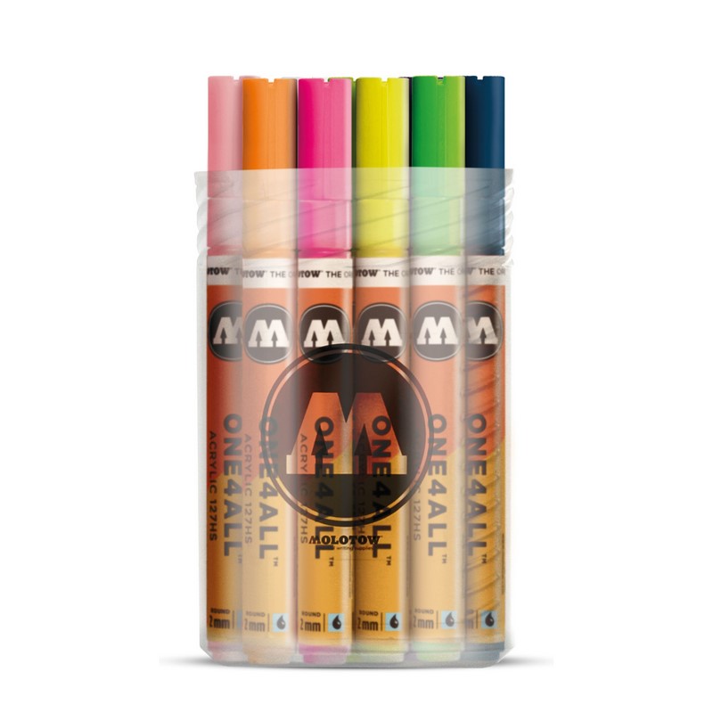 Akrylové fixy MOLOTOW One4All 127HS 2mm, 20ks základní B