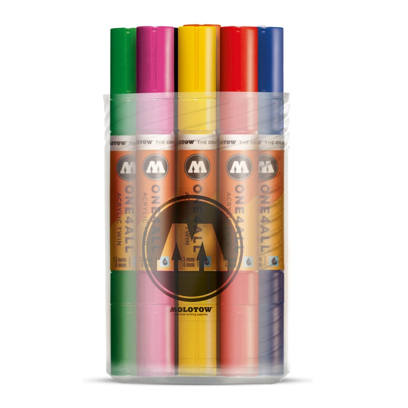 Akrylové fixy MOLOTOW One4All Twin, 12ks základní A