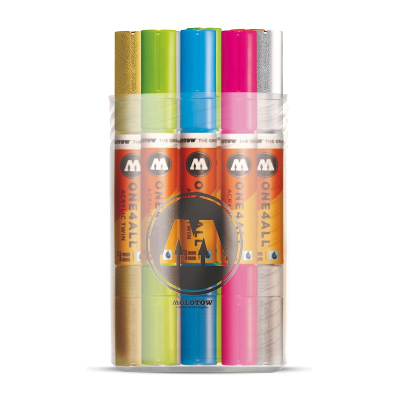 Akrylové fixy MOLOTOW One4All Twin, 12ks základní B