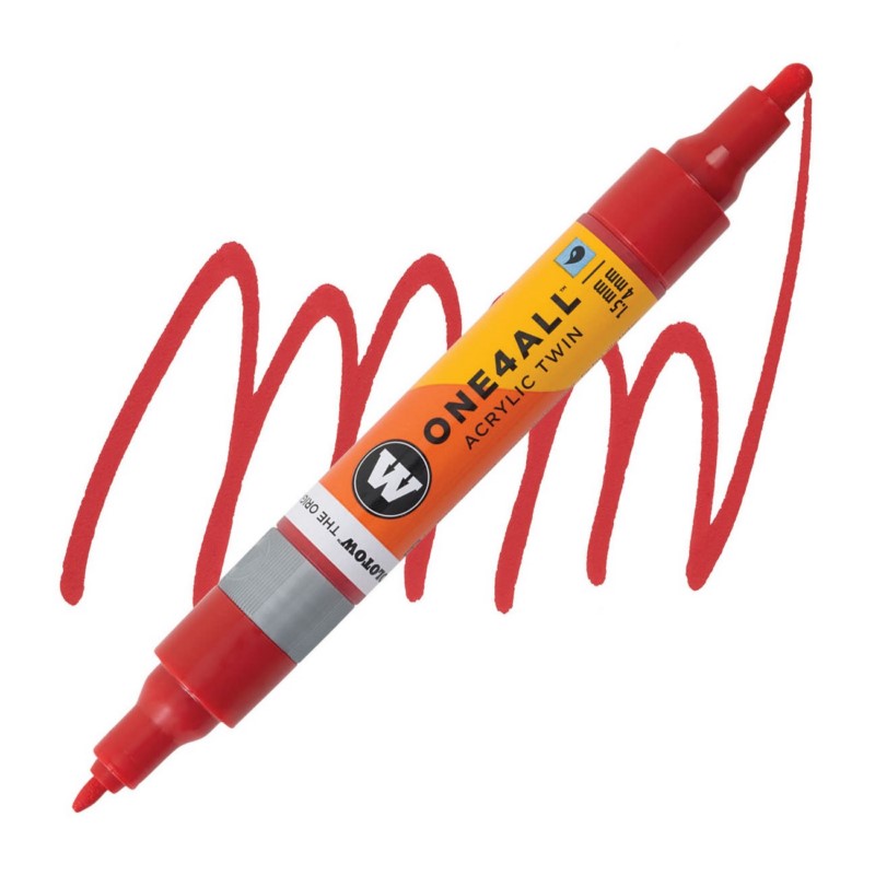 Akrylová fixa MOLOTOW One4All Twin 1,5-4mm, traffic red