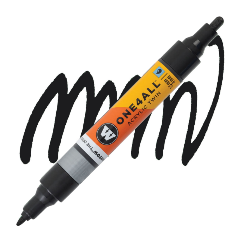 Akrylová fixa MOLOTOW One4All Twin 1,5-4mm, signal black