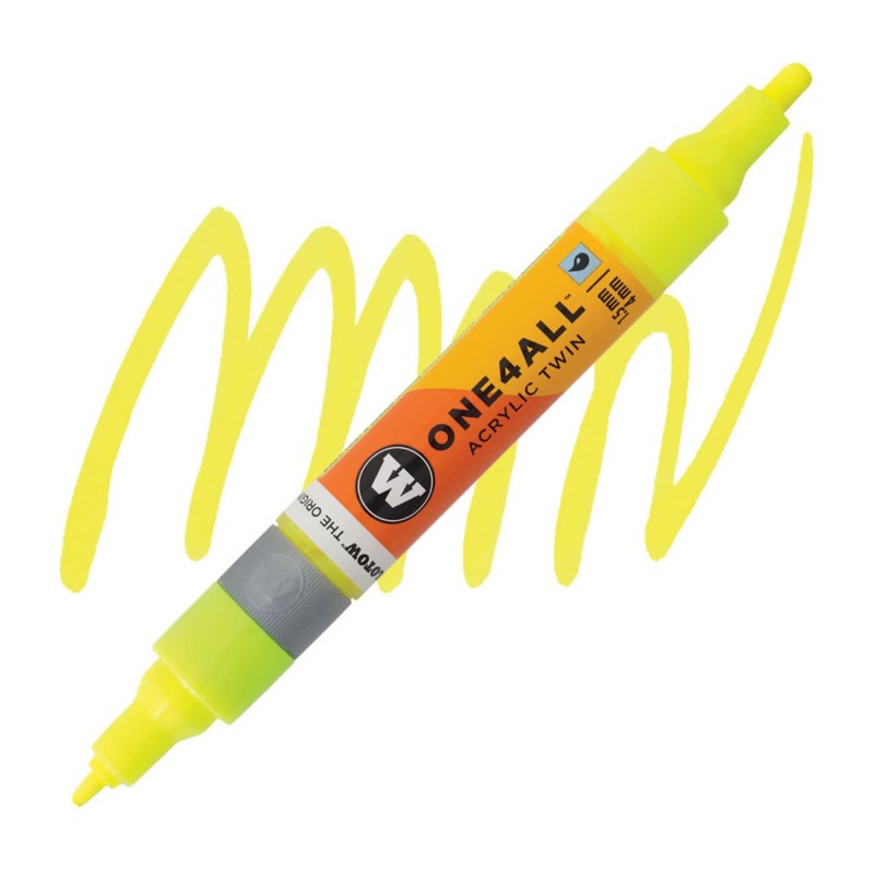 Akrylová fixa MOLOTOW One4All Twin 1,5-4mm, fluorescent yellow