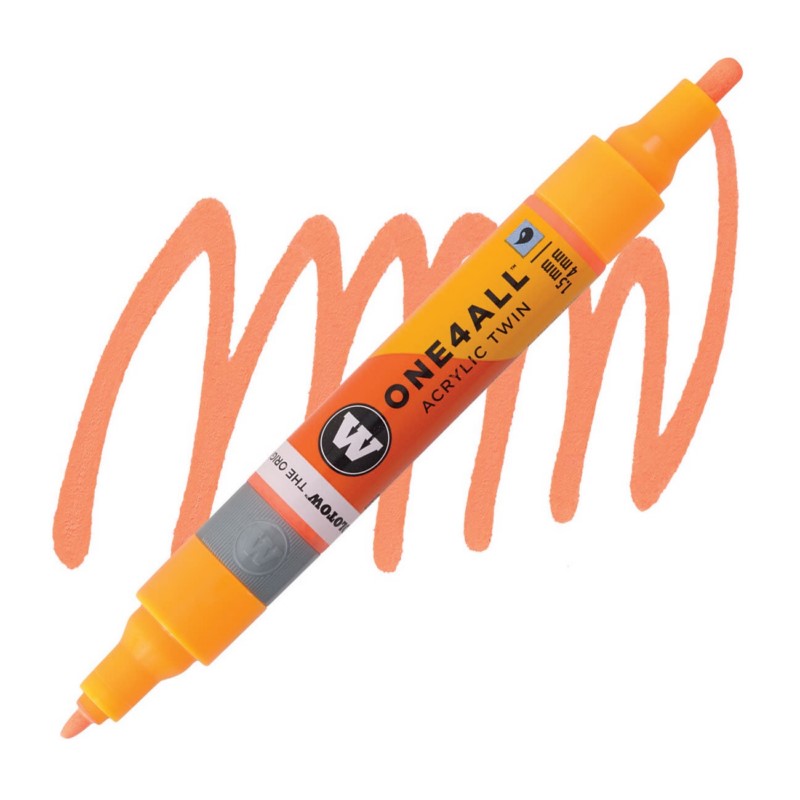 Akrylová fixa MOLOTOW One4All Twin 1,5-4mm, fluorescent orange