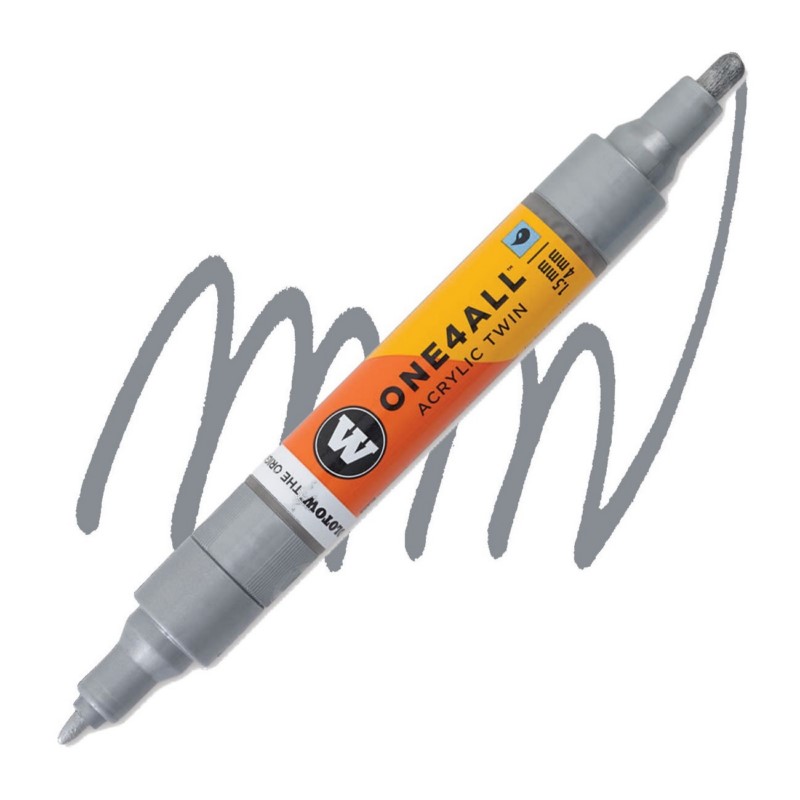 Akrylová fixa MOLOTOW One4All Twin 1,5-4mm, metallic silver