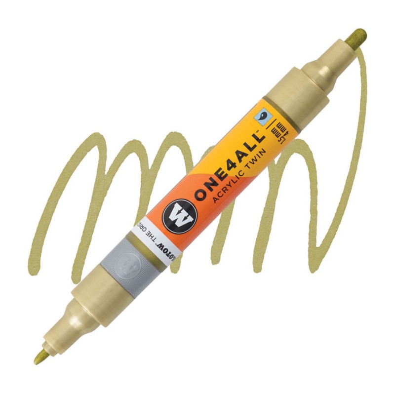 Akrylová fixa MOLOTOW One4All Twin 1,5-4mm, metallic gold