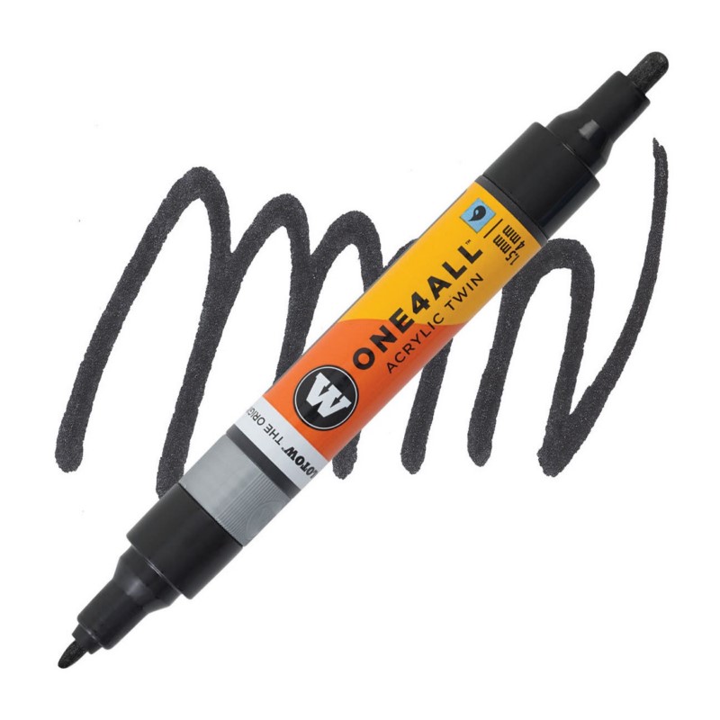 Akrylová fixa MOLOTOW One4All Twin 1,5-4mm, metallic black