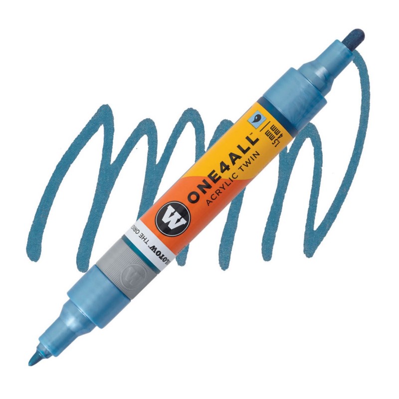 Akrylová fixa MOLOTOW One4All Twin 1,5-4mm, metallic blue