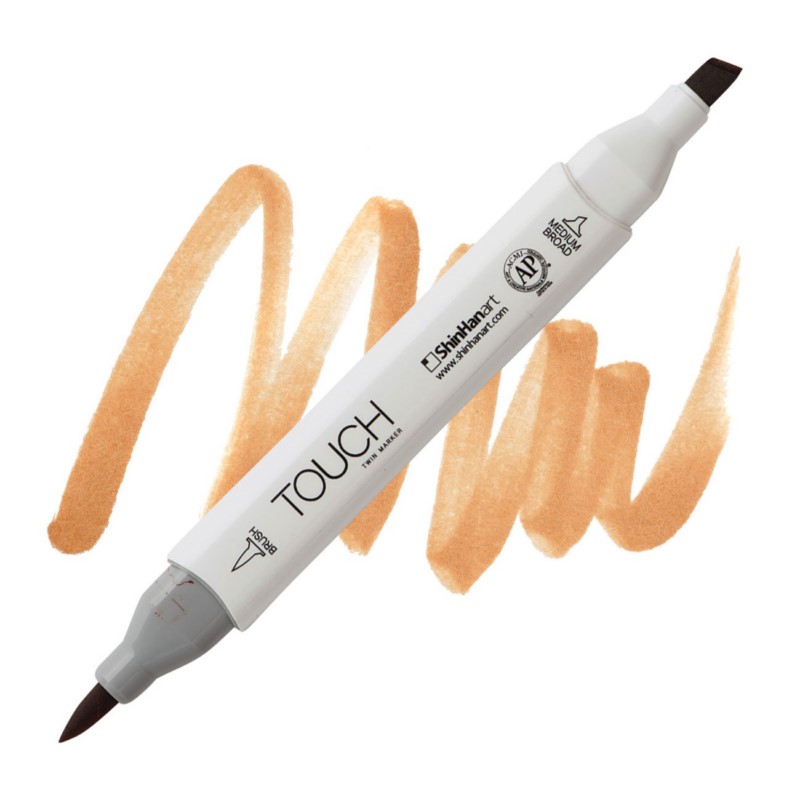 Lihová fixa TOUCH oboustranná Brush & Chisel, BR112 Leather brown