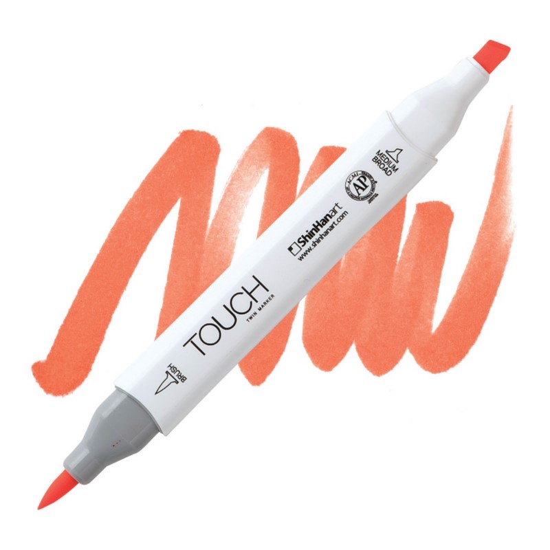 Lihová fixa TOUCH oboustranná Brush & Chisel, F122 Fluorescent orange