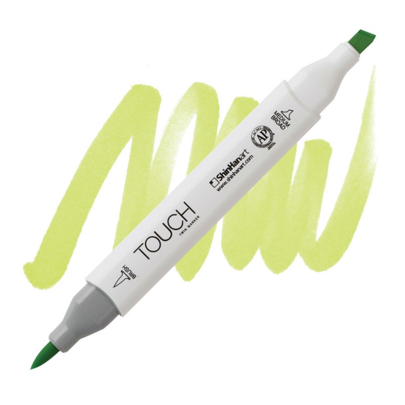 Lihová fixa TOUCH oboustranná Brush & Chisel, F124 Fluorescent green