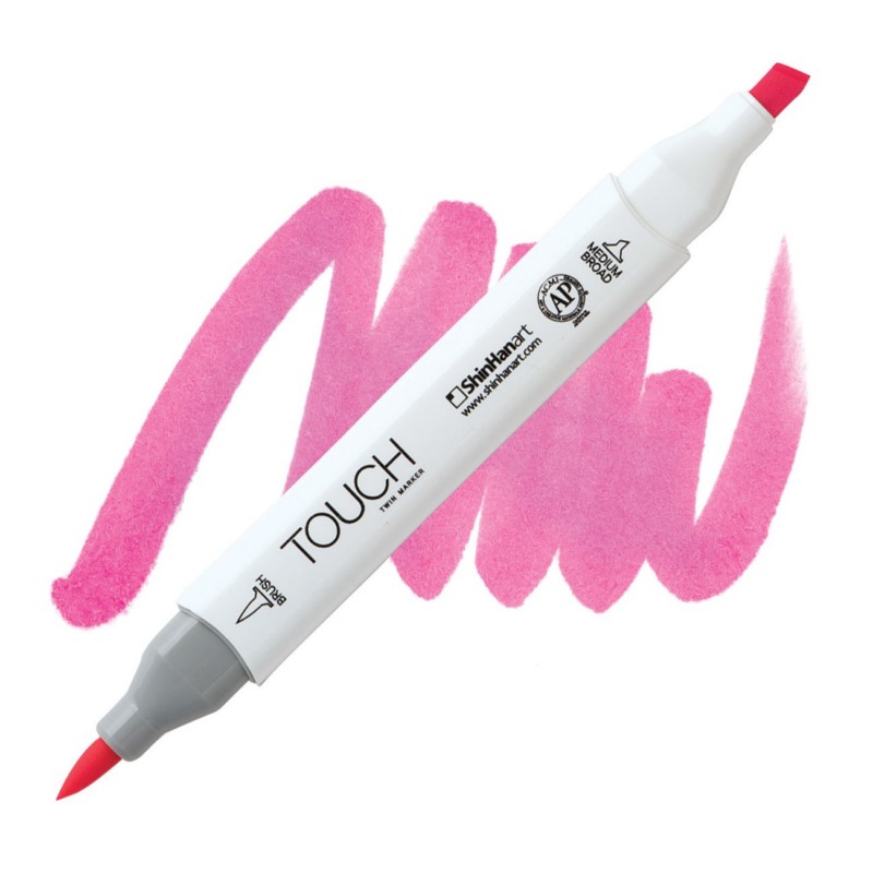 Lihová fixa TOUCH oboustranná Brush & Chisel, F126 Fluorescent pink
