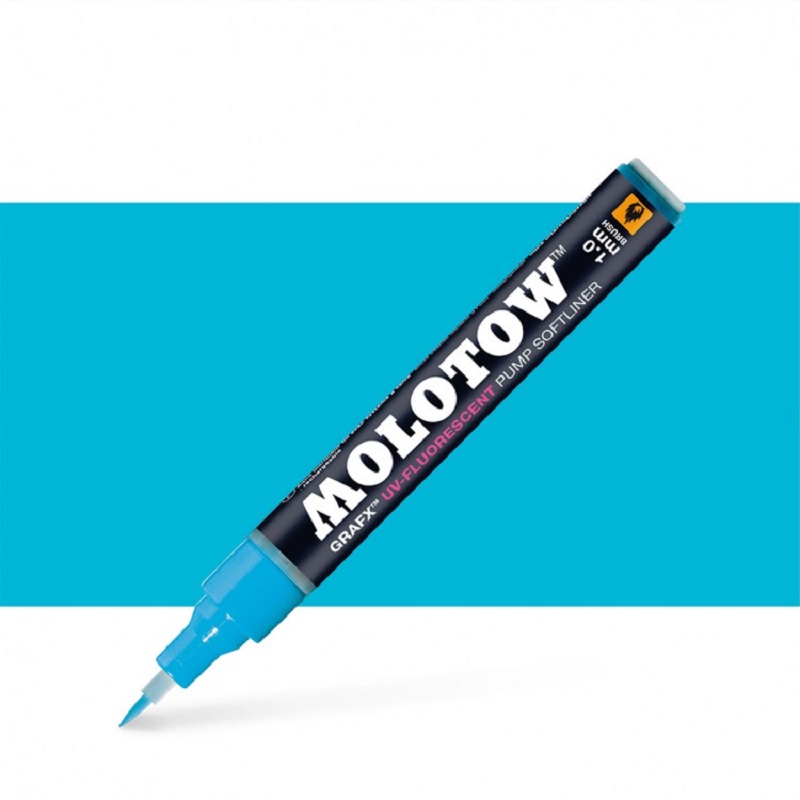 Lihová fixa MOLOTOW GRAFX, modrá UV-FLUORESCENT Neon Brush