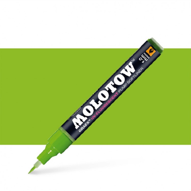 Lihová fixa MOLOTOW GRAFX, zelená UV-FLUORESCENT Neon Brush