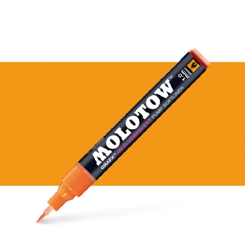 Lihová fixa MOLOTOW GRAFX, oranžová UV-FLUORESCENT Neon Brush