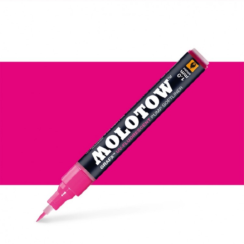 Lihová fixa MOLOTOW GRAFX, růžová UV-FLUORESCENT Neon Brush