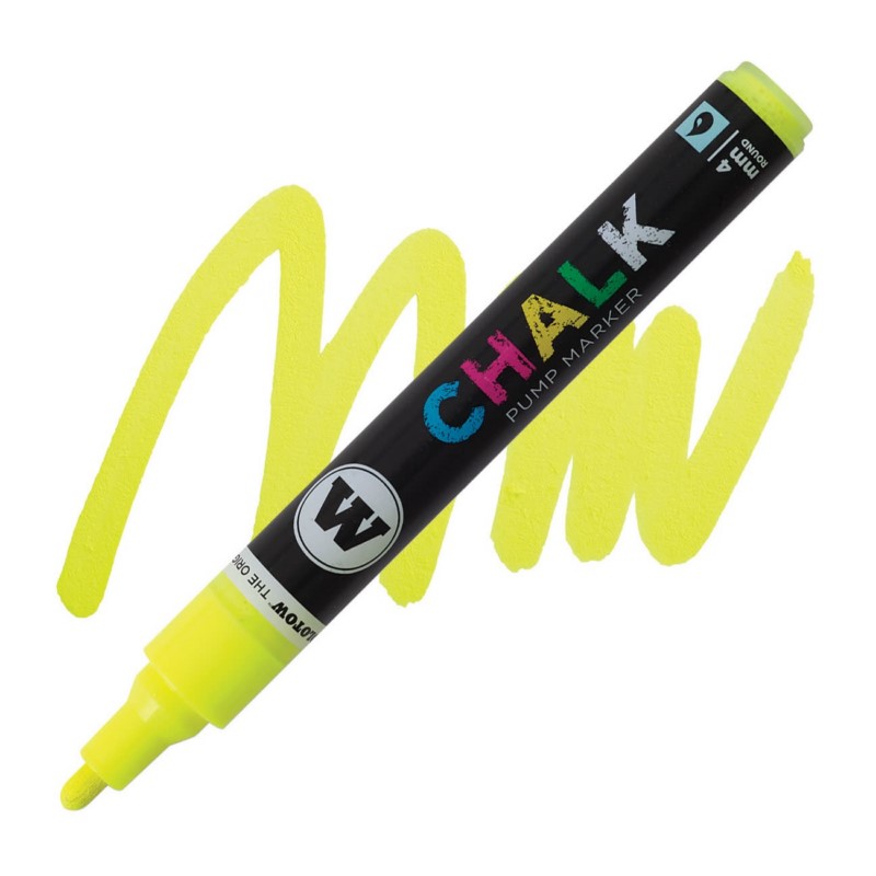 Křídová fixa MOLOTOW Chalk na sklo 4mm, žlutá NEON