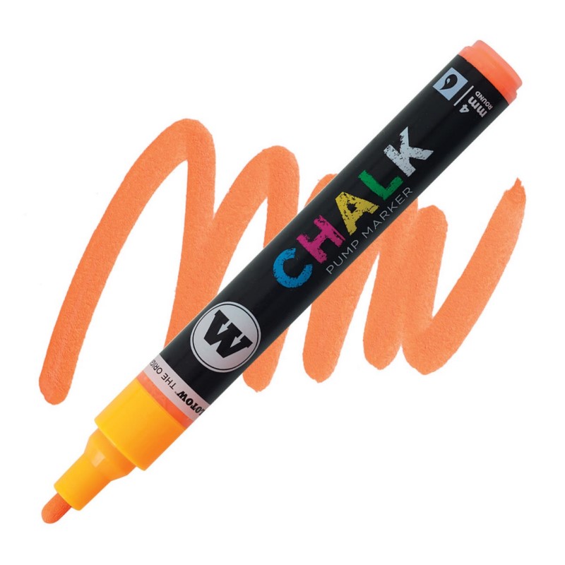 Křídová fixa MOLOTOW Chalk na sklo 4mm, oranžová NEON