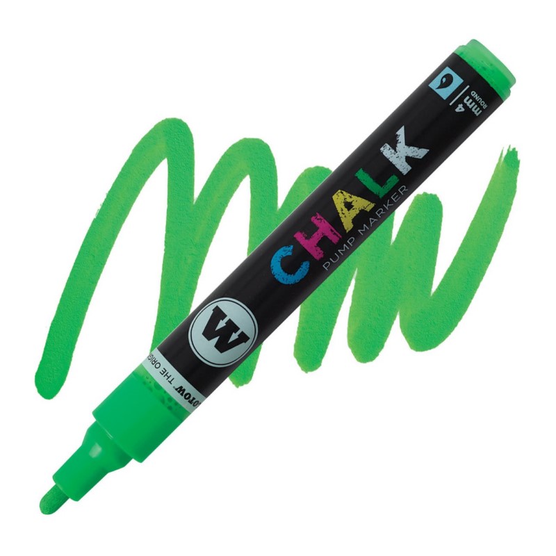 Křídová fixa MOLOTOW Chalk na sklo 4mm, zelená NEON