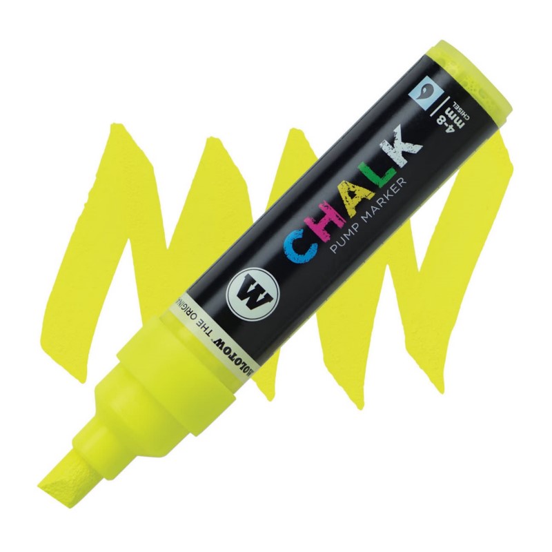 Křídová fixa MOLOTOW Chalk na sklo 4-8mm, žlutá NEON