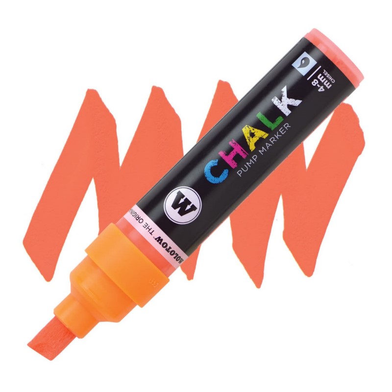 Křídová fixa MOLOTOW Chalk na sklo 4-8mm, oranžová NEON