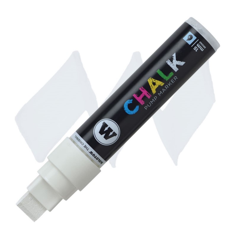 Křídová fixa MOLOTOW Chalk na sklo 15mm, bílá