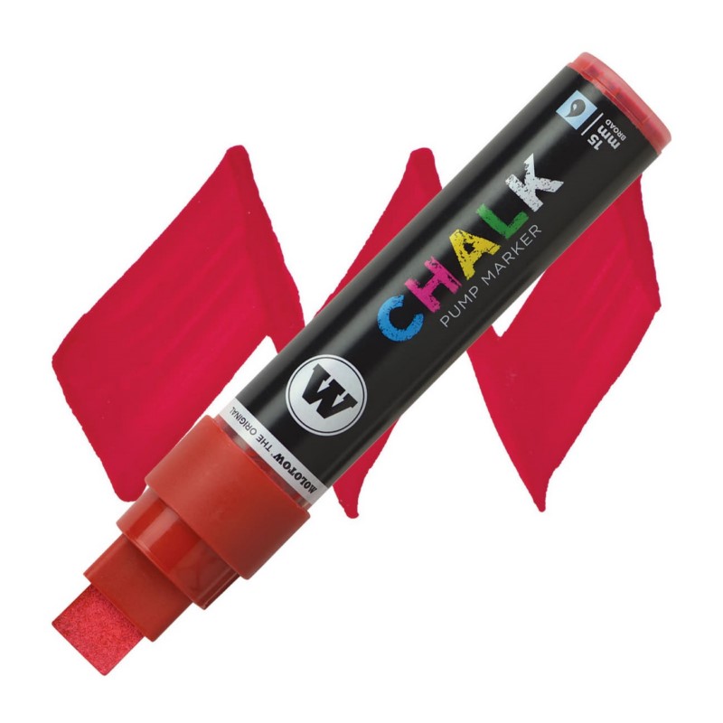 Křídová fixa MOLOTOW Chalk na sklo 15mm, červená