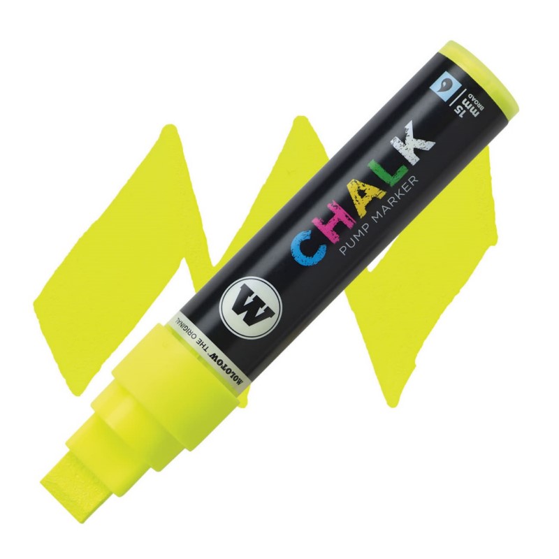 Křídová fixa MOLOTOW Chalk na sklo 15mm, žlutá NEON