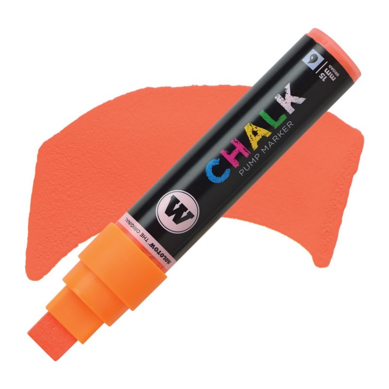 Křídová fixa MOLOTOW Chalk na sklo 15mm, oranžová NEON