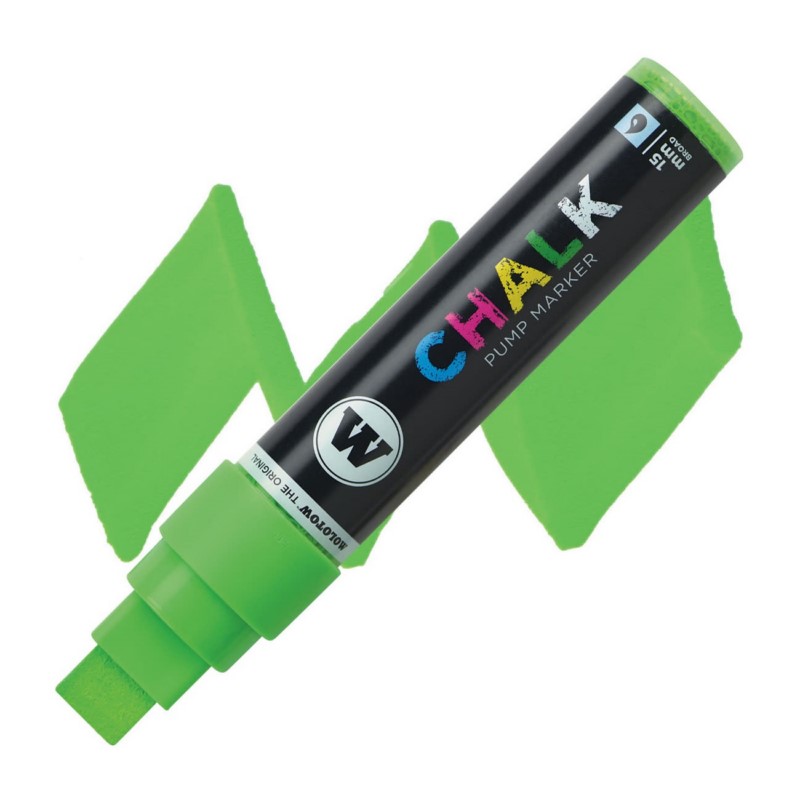 Křídová fixa MOLOTOW Chalk na sklo 15mm, zelená NEON