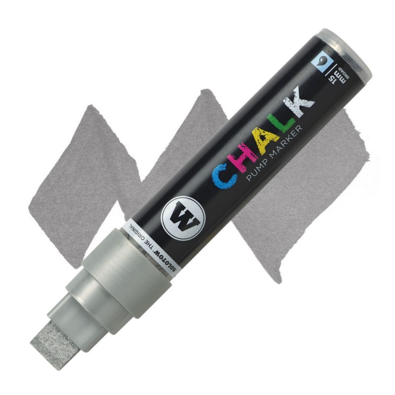 Křídová fixa MOLOTOW Chalk na sklo 15mm, stříbrná