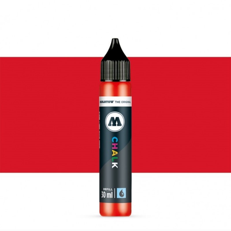Křídový inkoust MOLOTOW Refill Ink pro Chalk na sklo, červený