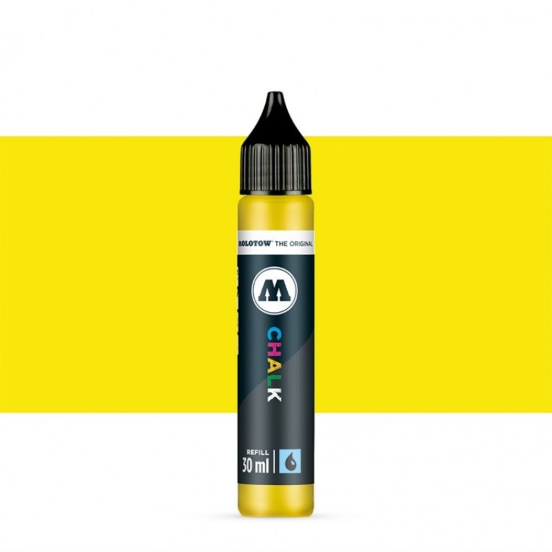 Křídový inkoust MOLOTOW Refill Ink pro Chalk na sklo, žlutý NEON