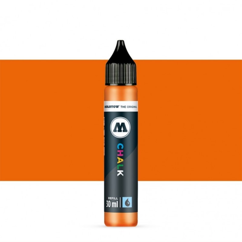 Křídový inkoust MOLOTOW Refill Ink pro Chalk na sklo, oranžový NEON